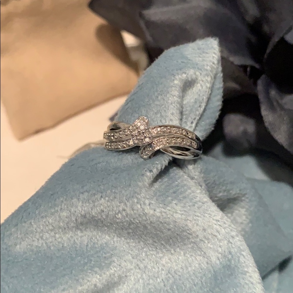 Sterling Silver Diamond Promise Ring - 10 CTTW